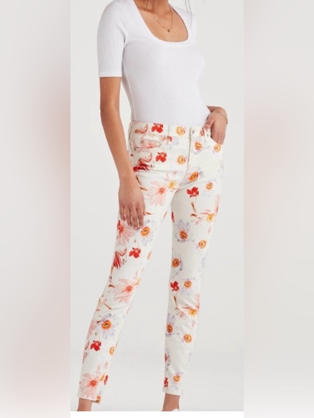 7 For All Mankind Floral Ankle Pant